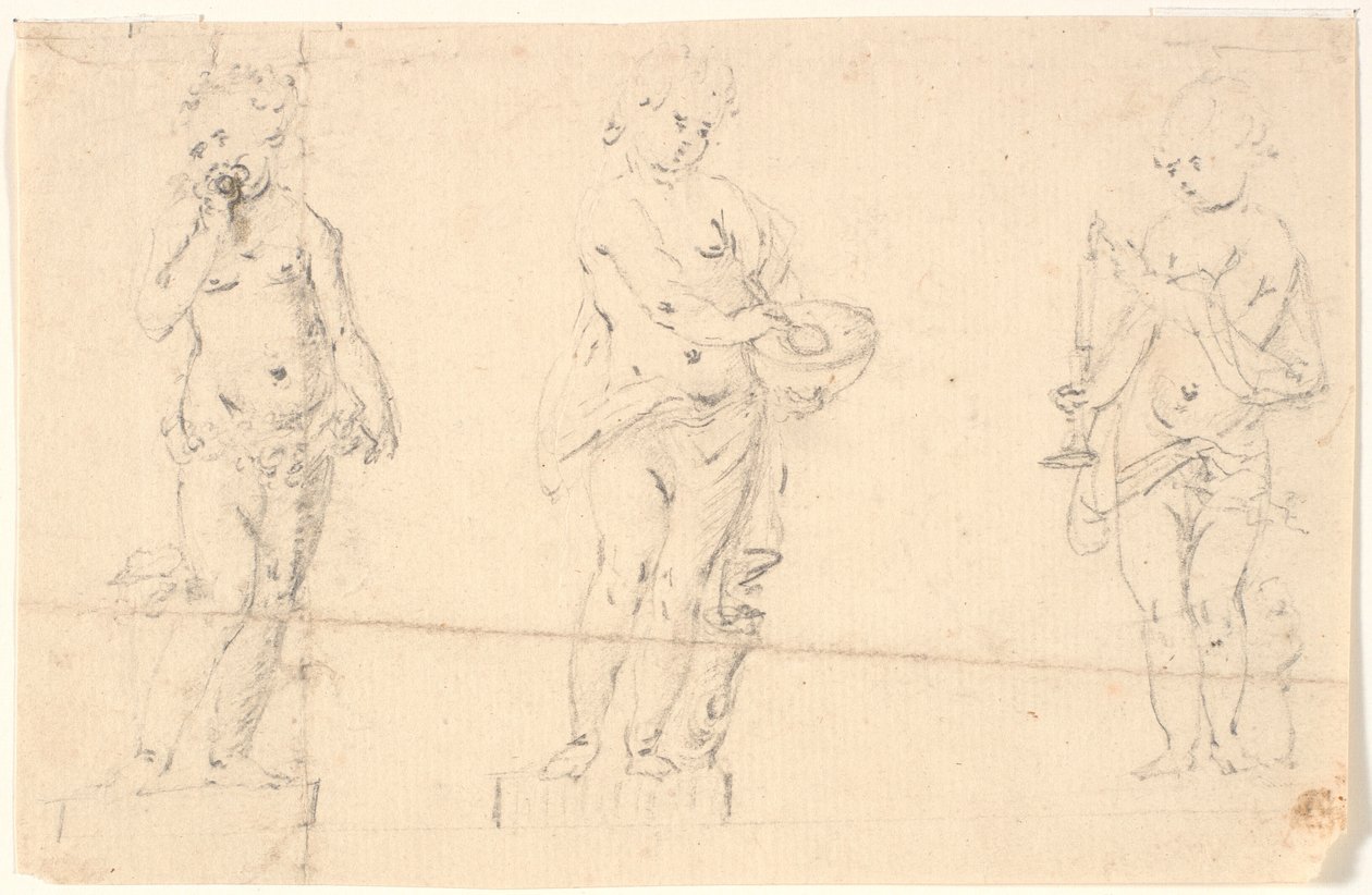 Study Sheet with Three Putti by Marcus Tuscher