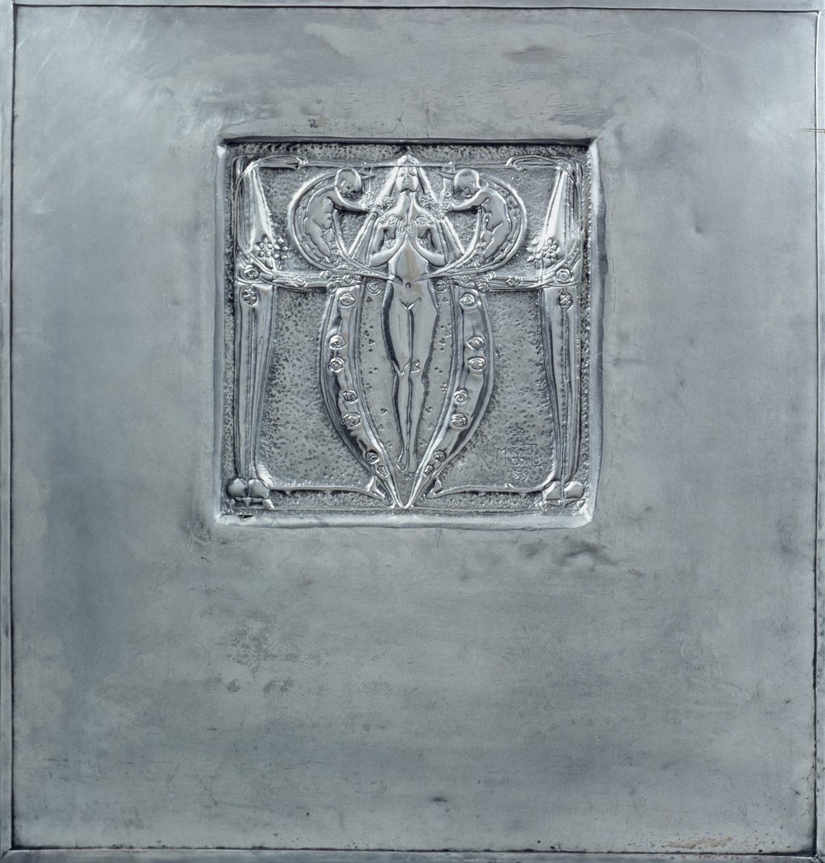Decorative panel of beaten metal, 1898-99 by Margaret MacDonald Mackintosh