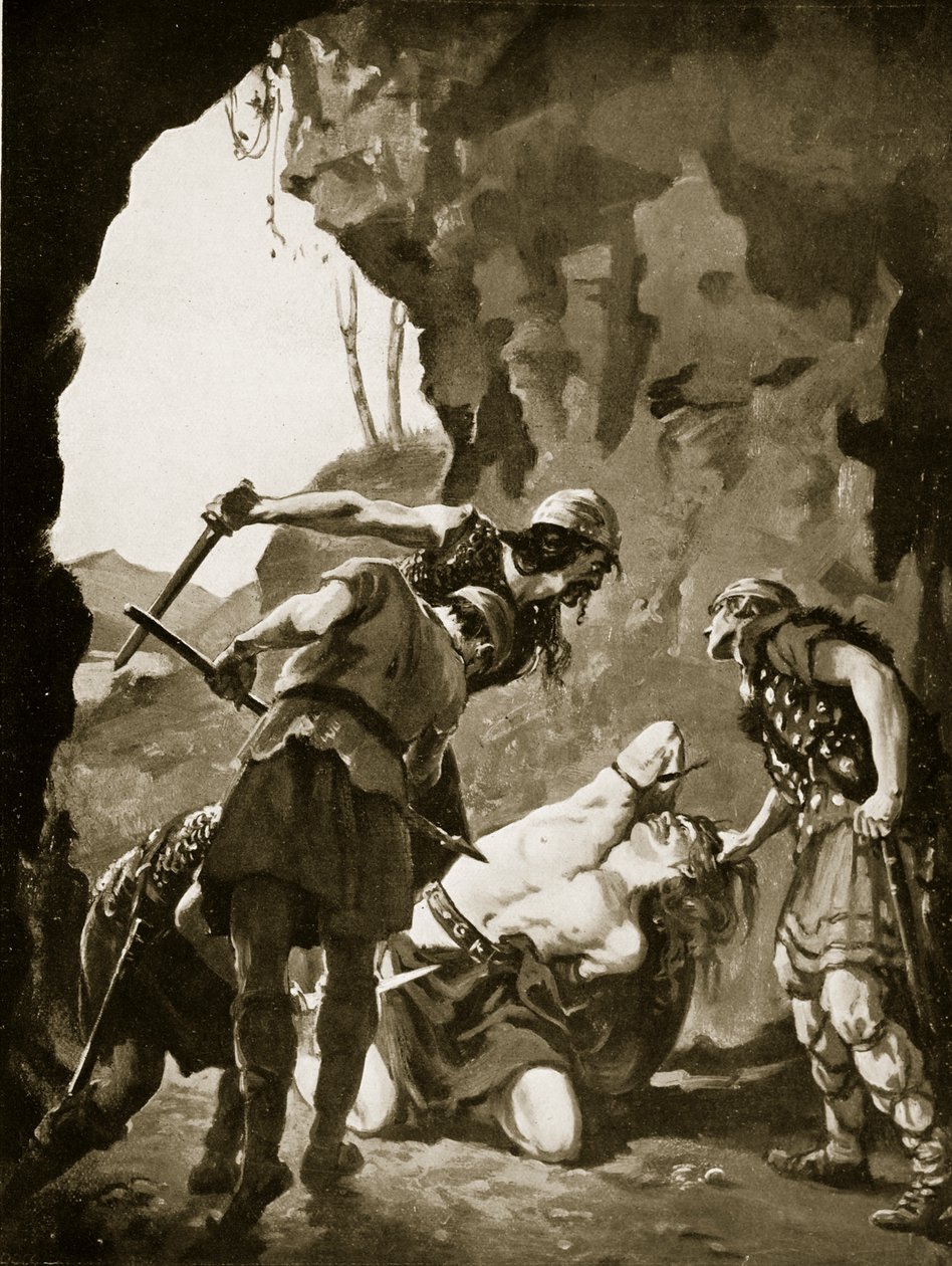 Constantine II Slain by the Danes, 881 AD, illustration from 