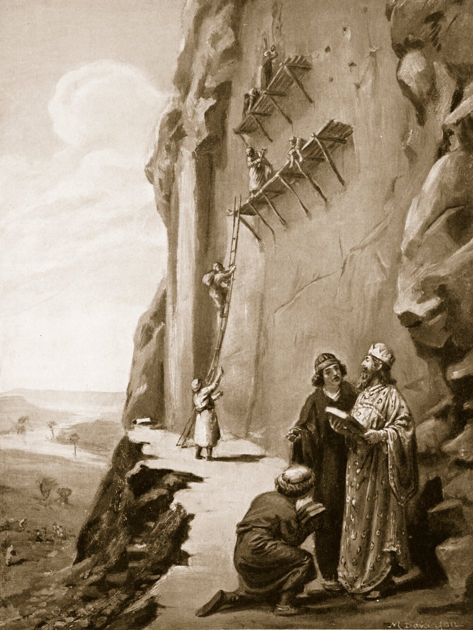 Darius Superintending His Inscription at Behistun, illustration from 