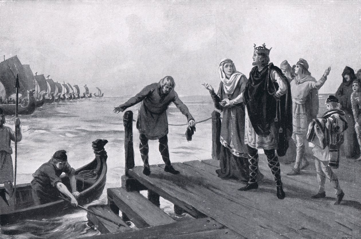 Edgar the Peaceable Holding a Naval Review AD 973 by Margaret Dovaston