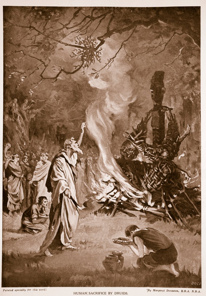 Human Sacrifice by Druids, illustration from 