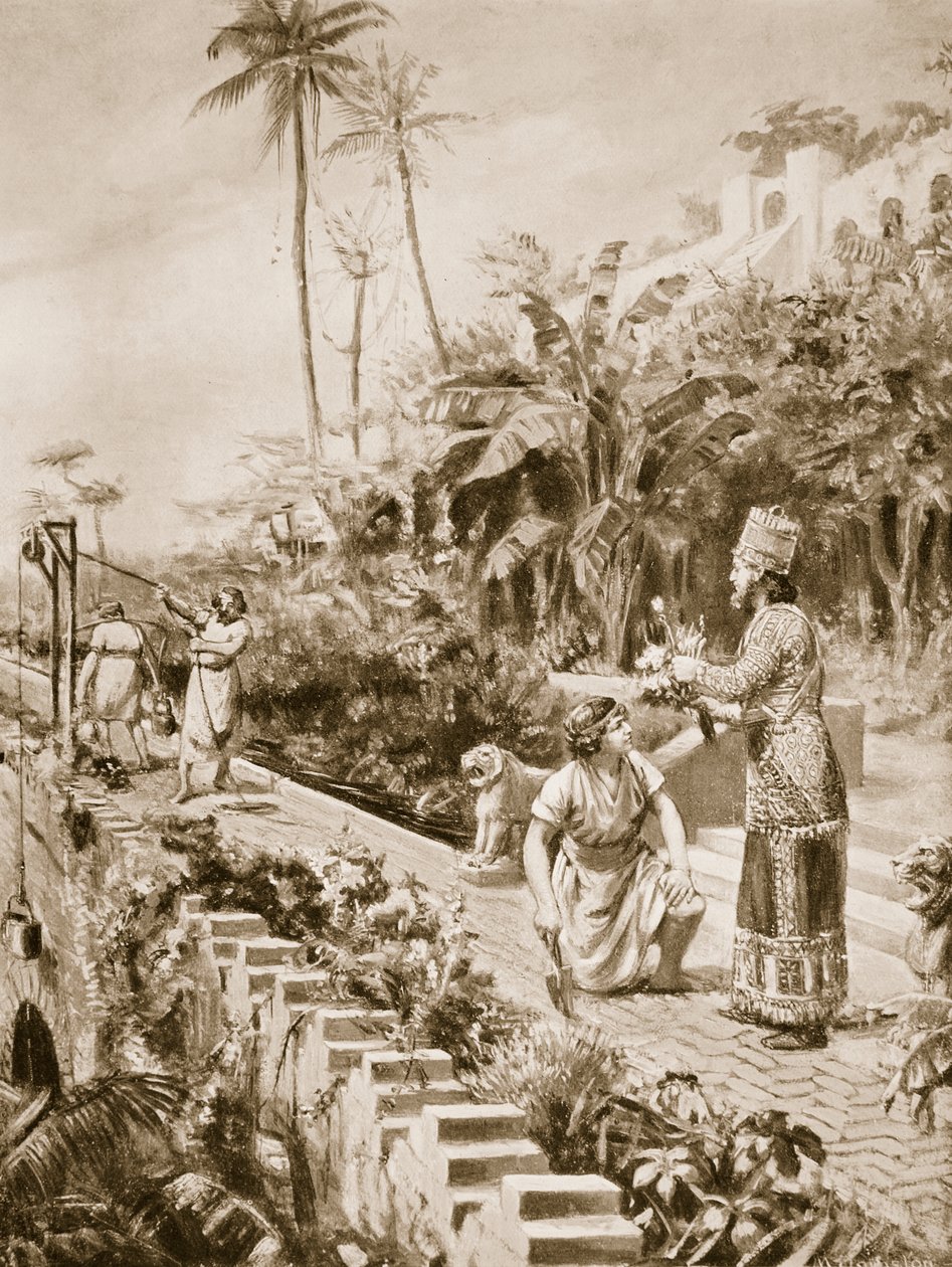 The Hanging Gardens of Babylon, illustration from 