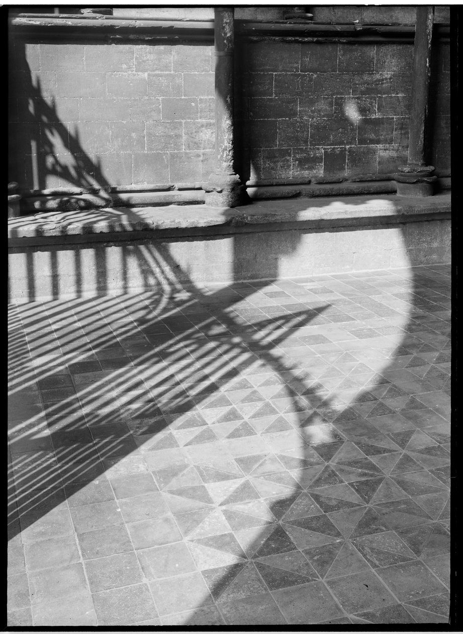 Detail showing shadows cast over the floor tiles at the entrance to the cathedral church by Margaret Florence Harker
