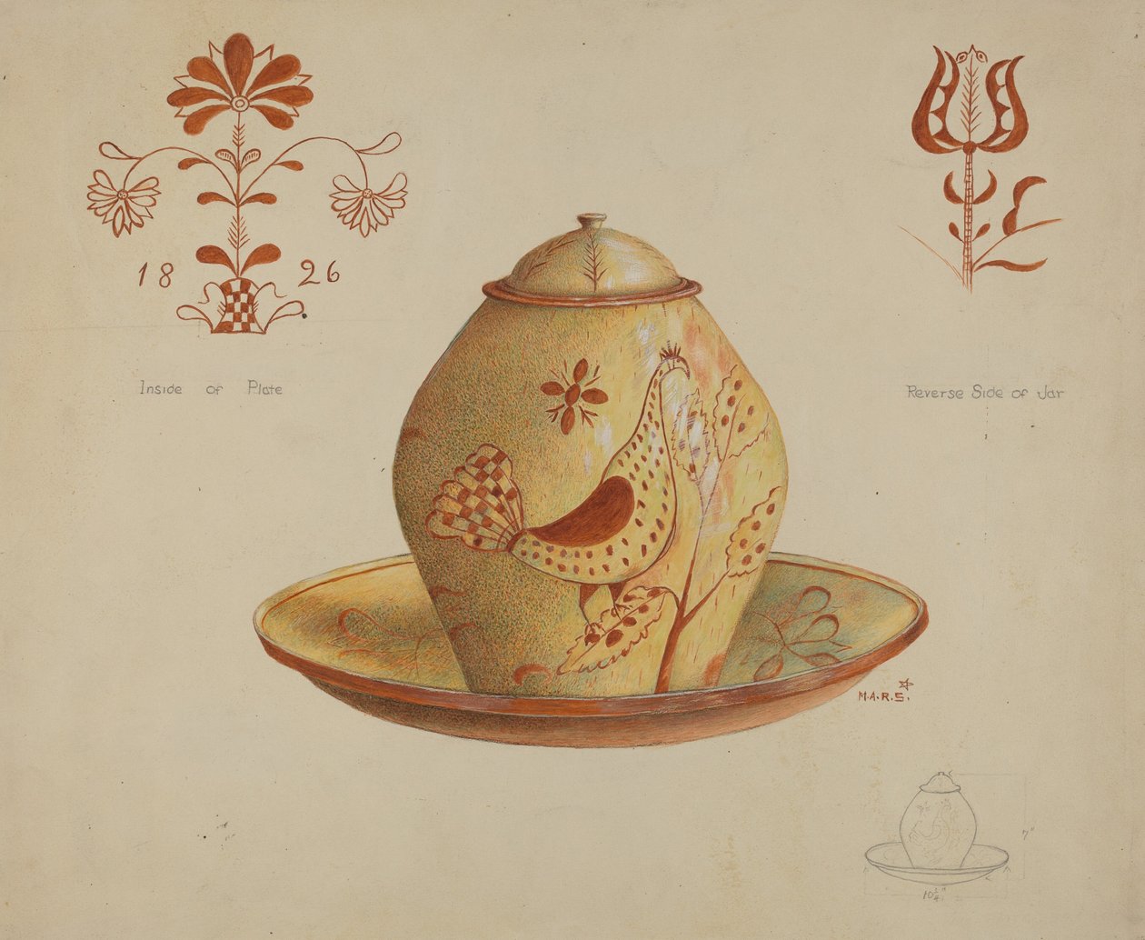 Pa. German Covered Jar by Margaret Stottlemeyer
