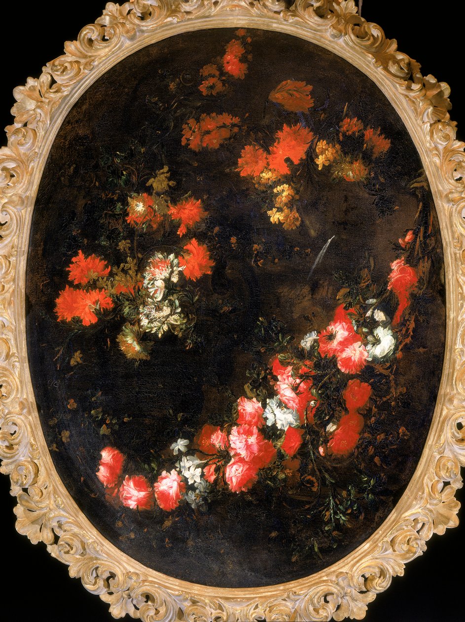 Garland of flowers upon the head by Margherita Caffi