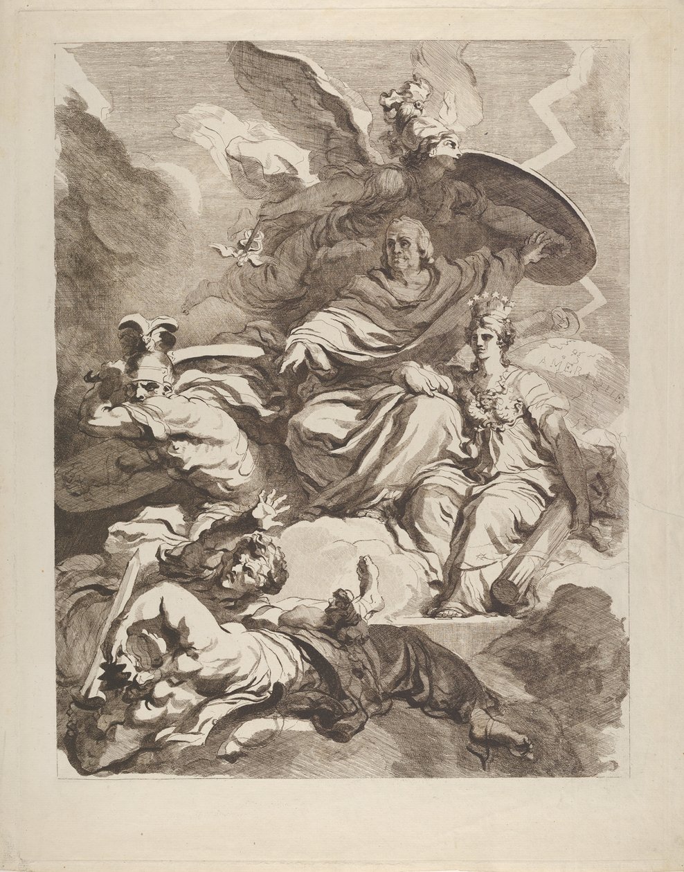 The Genius of Franklin, 1778 by Marguerite Gerard