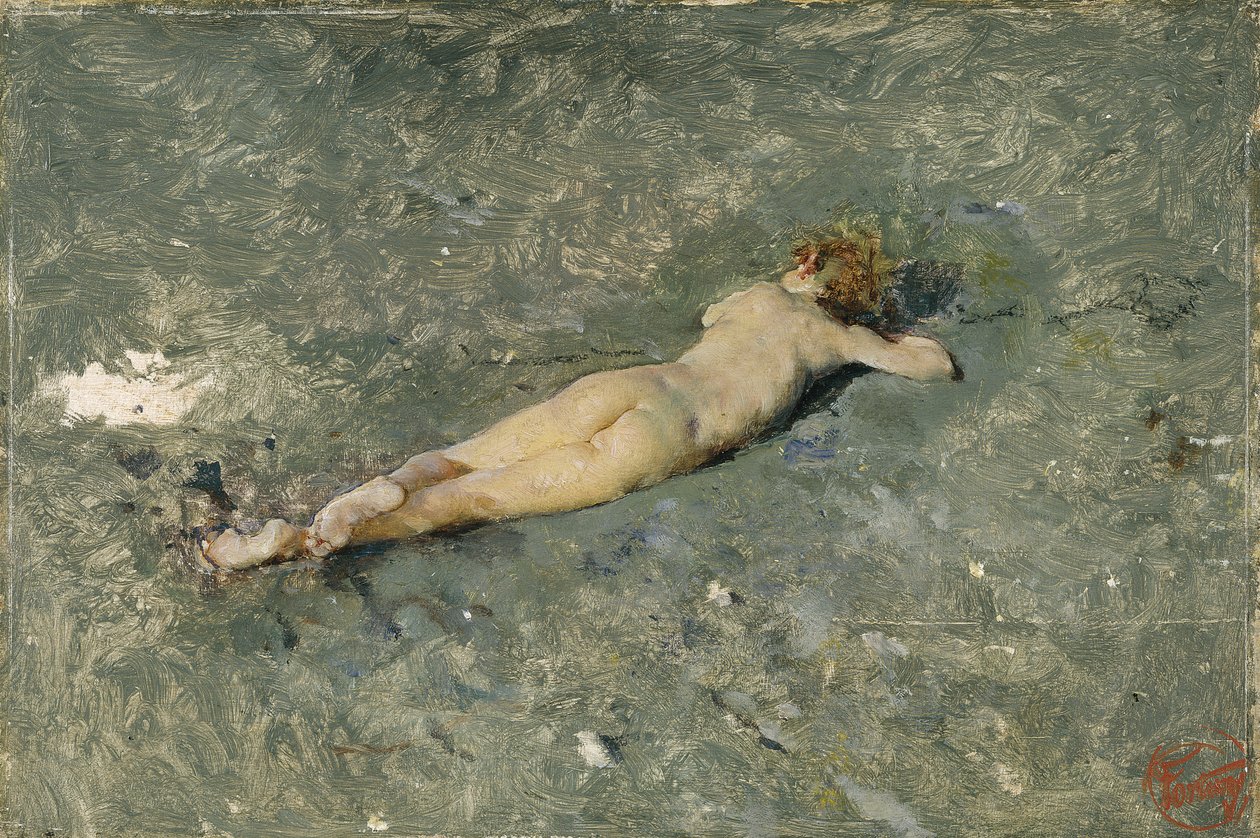 Nude on the Beach at Portici, 1874 by Marià Fortuny
