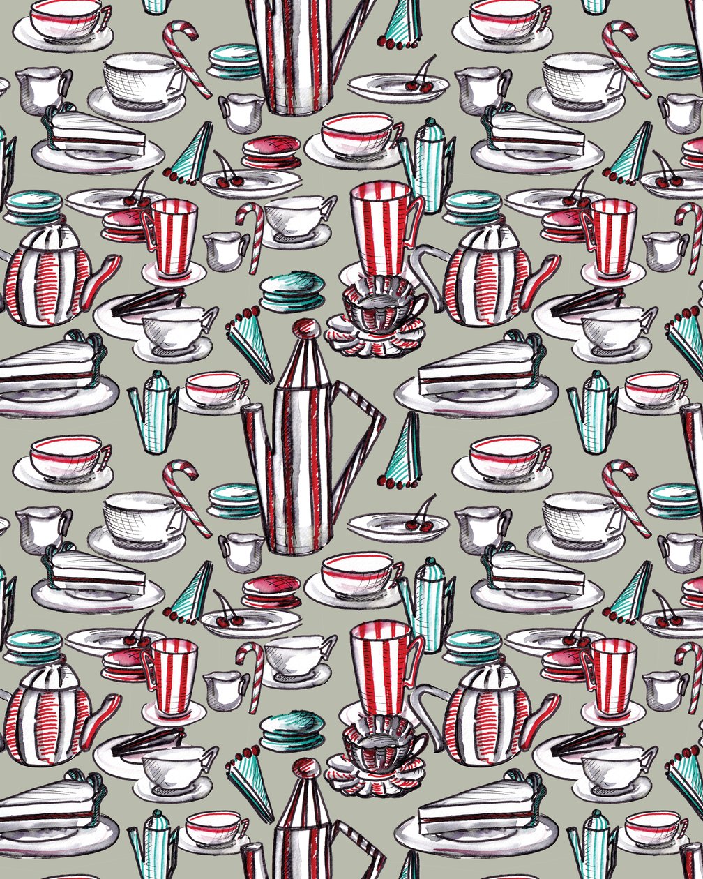 Candy Stripe Tea Party, 2020 by Marianna Kulukundis