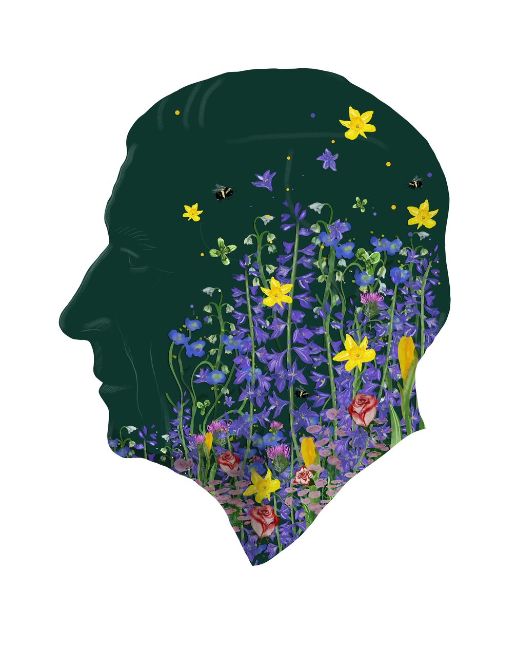 King Charles III, Coronation Floral Portrait, 2023 by Marianna Kulukundis