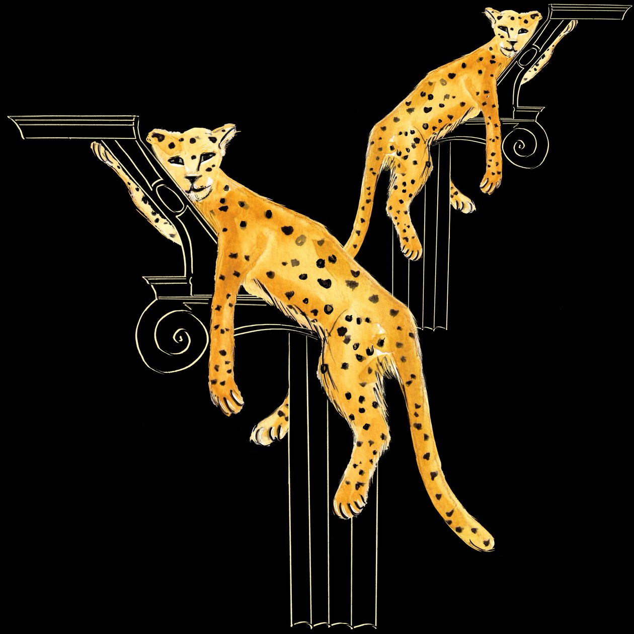 Leopard Lounge Pair, 2020 by Marianna Kulukundis