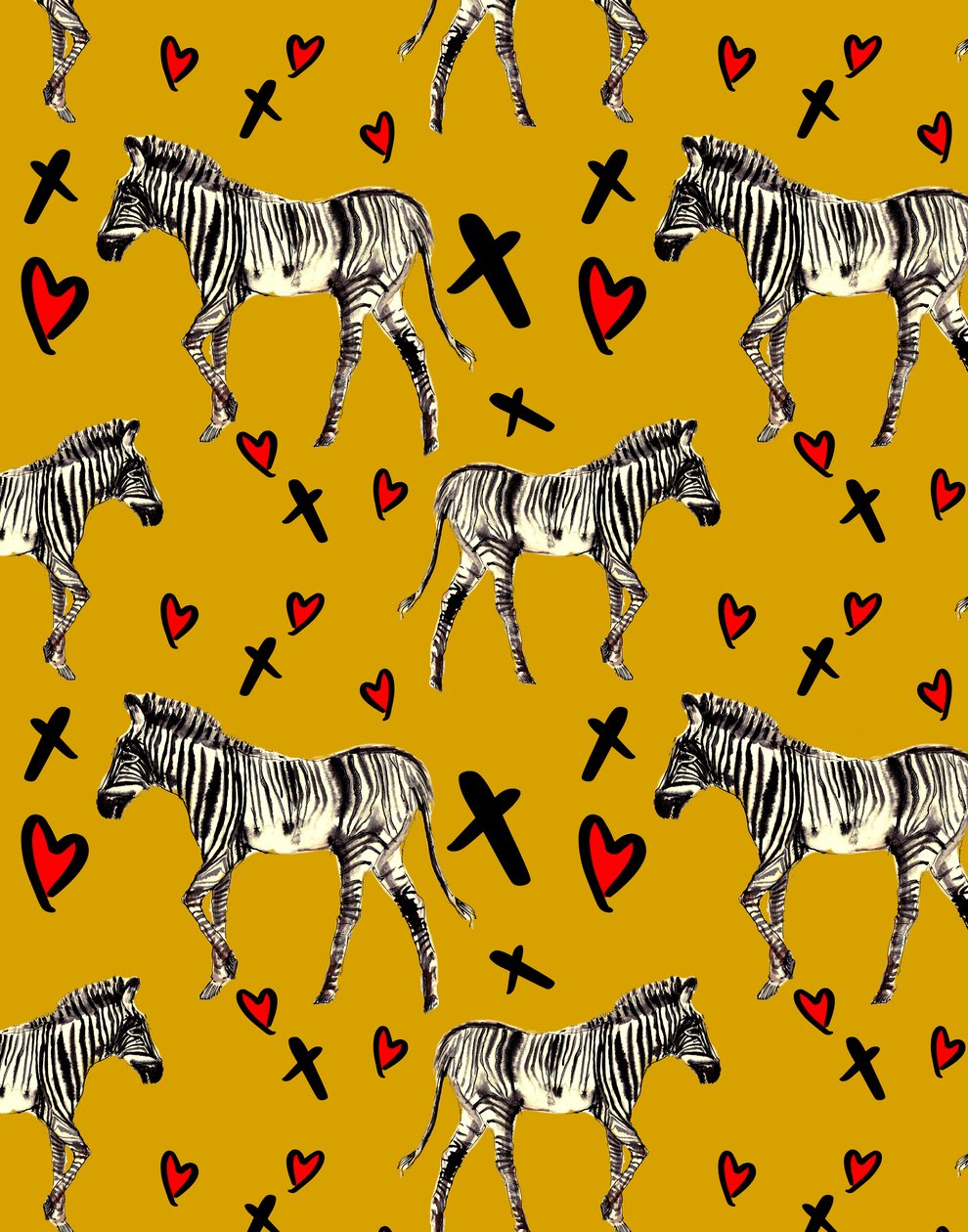 Zebra Love, Ochre, 2020 by Marianna Kulukundis