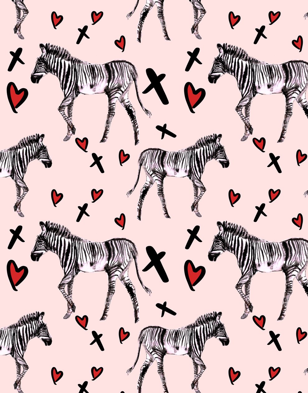 Zebra Love, Pink, 2020 by Marianna Kulukundis