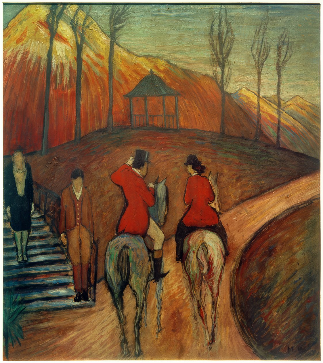 Landscape with Rider and Horsewoman by Marianne von Werefkin