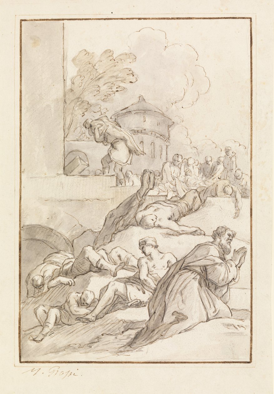 Study of a Saint During a Plague by Mariano Rossi