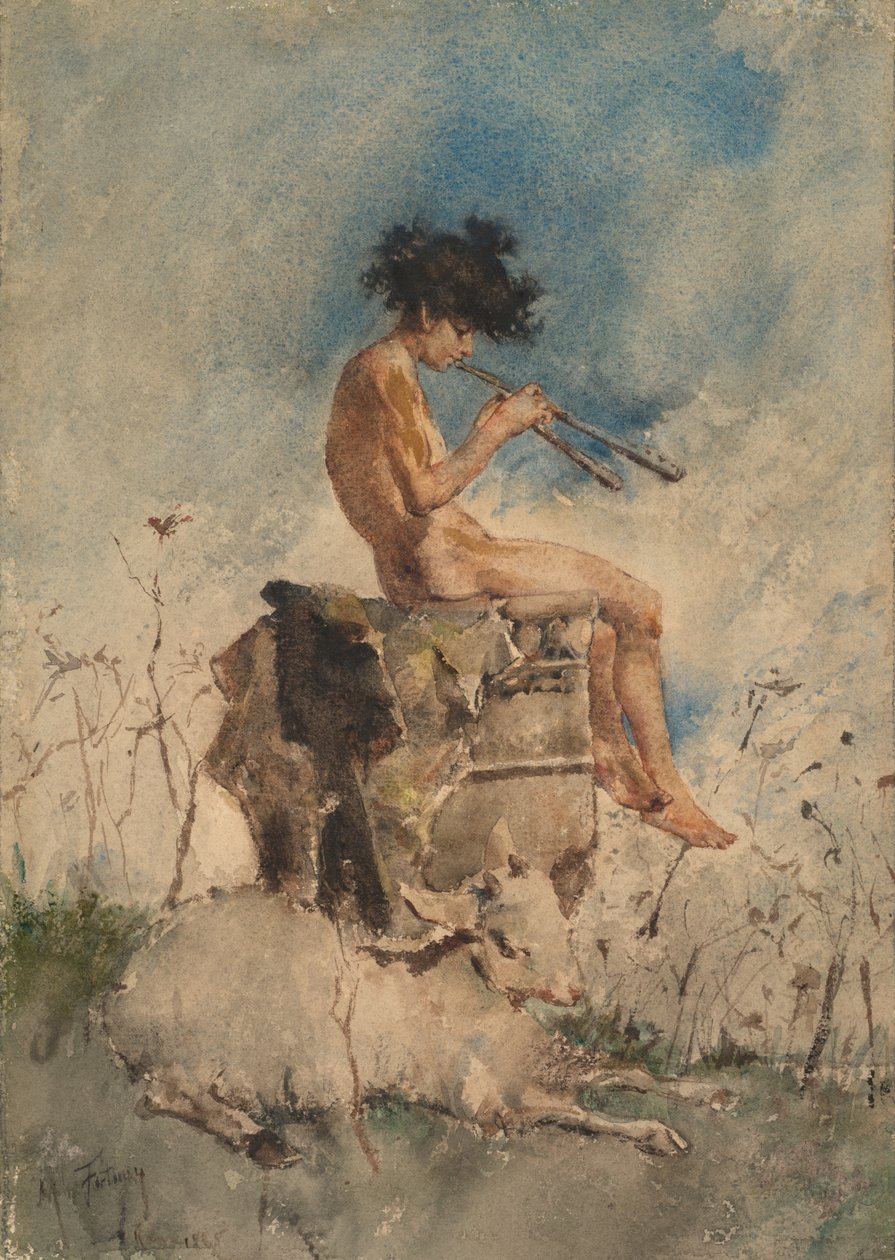 The Pipes of Pan by Mariano José María Bernardo Fortuny y Carbó