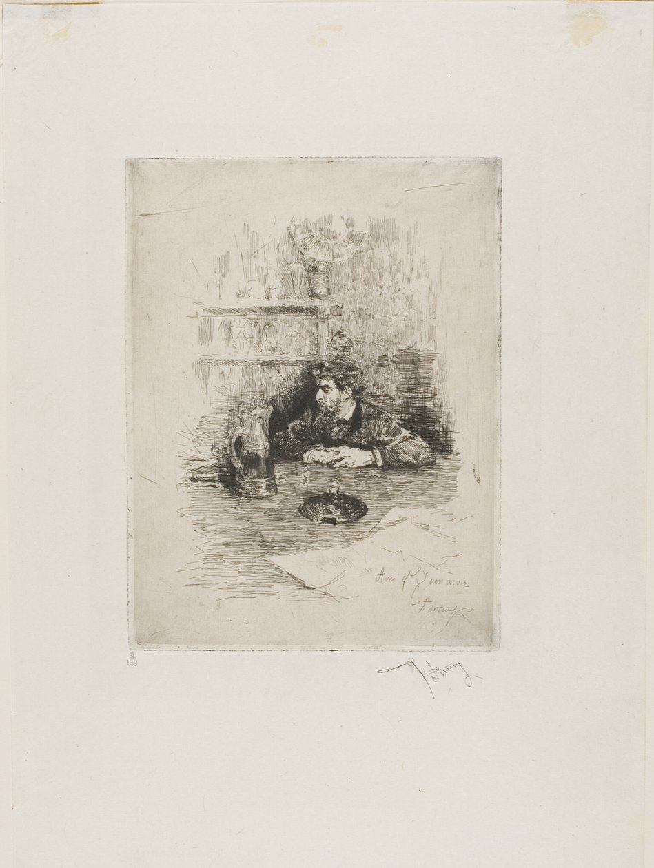 Portrait of Eduardo Zamacois, Spanish Painter by Mariano Fortuny y Marsal