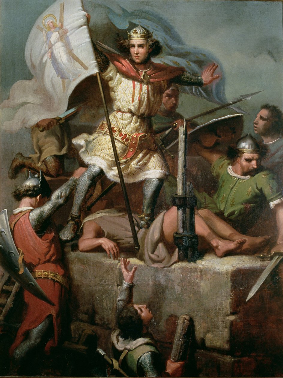Count Berenguer III Raising the Standard of Barcelona on the Tower of Foix Castle by Mariano José María Bernardo (1838 74) Fortuny y Carbó