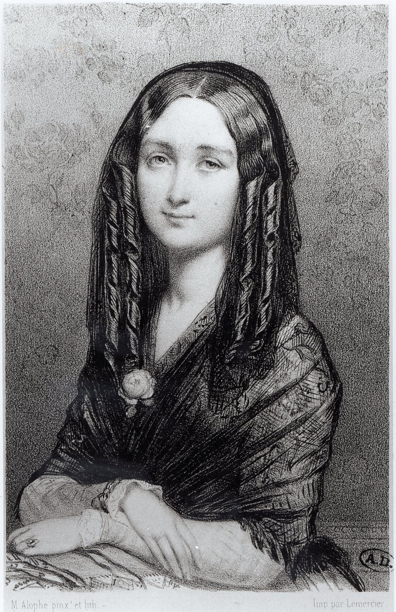 Portrait of Louise Colet, 1844 by Marie Alexandre Alophe