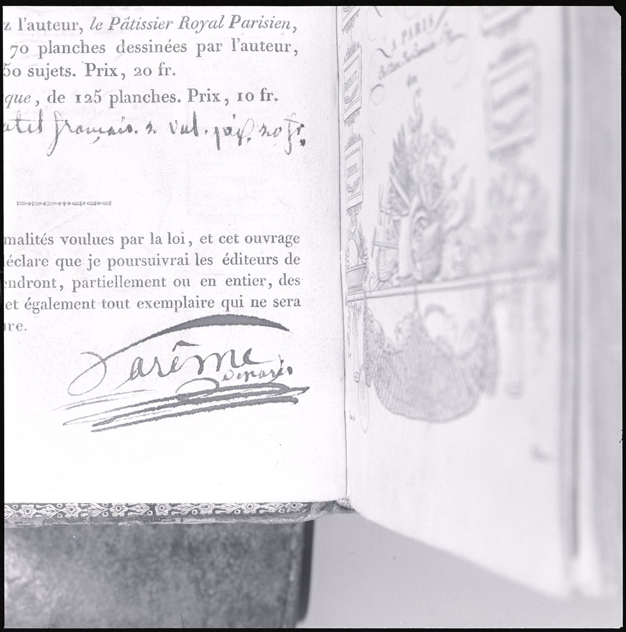 Signature of Marie Antoine Careme (1784-1833) from 