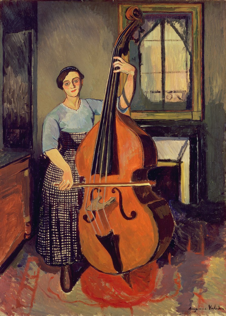 Woman with a Double Bass by Marie Clementine (Suzanne) Valadon