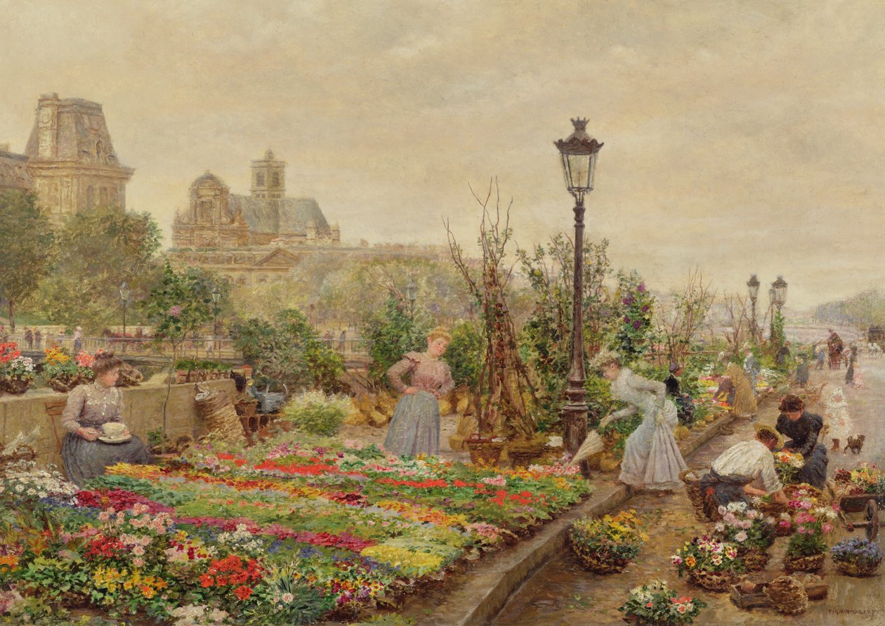 The Flower Market by Marie Francois Firmin Girard