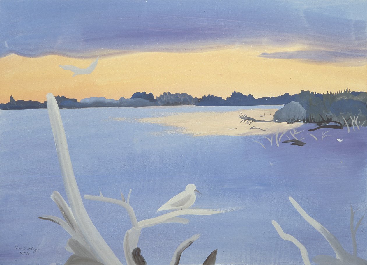 The Rhone at Gabian, 1987 by Marie Hugo
