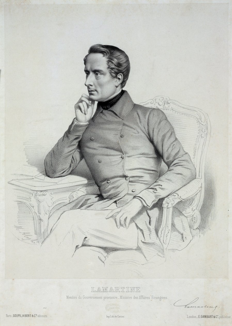 Portrait of Alphonse de Lamartine, 1790-1869 by Marie Alexandre Menut Alophe