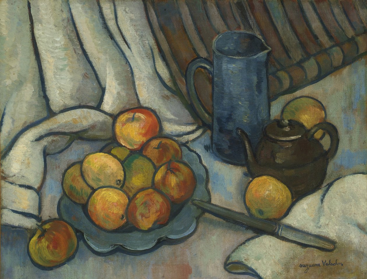 Apples, teapot and jug, ca 1919 by Marie Clementine (Suzanne) Valadon