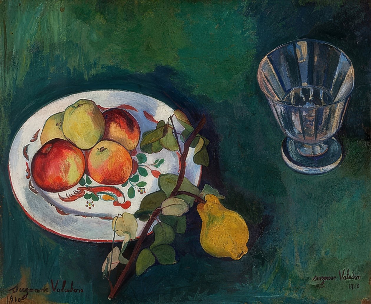 Still Life with Fruit and Glass by Marie Clementine (Suzanne) Valadon