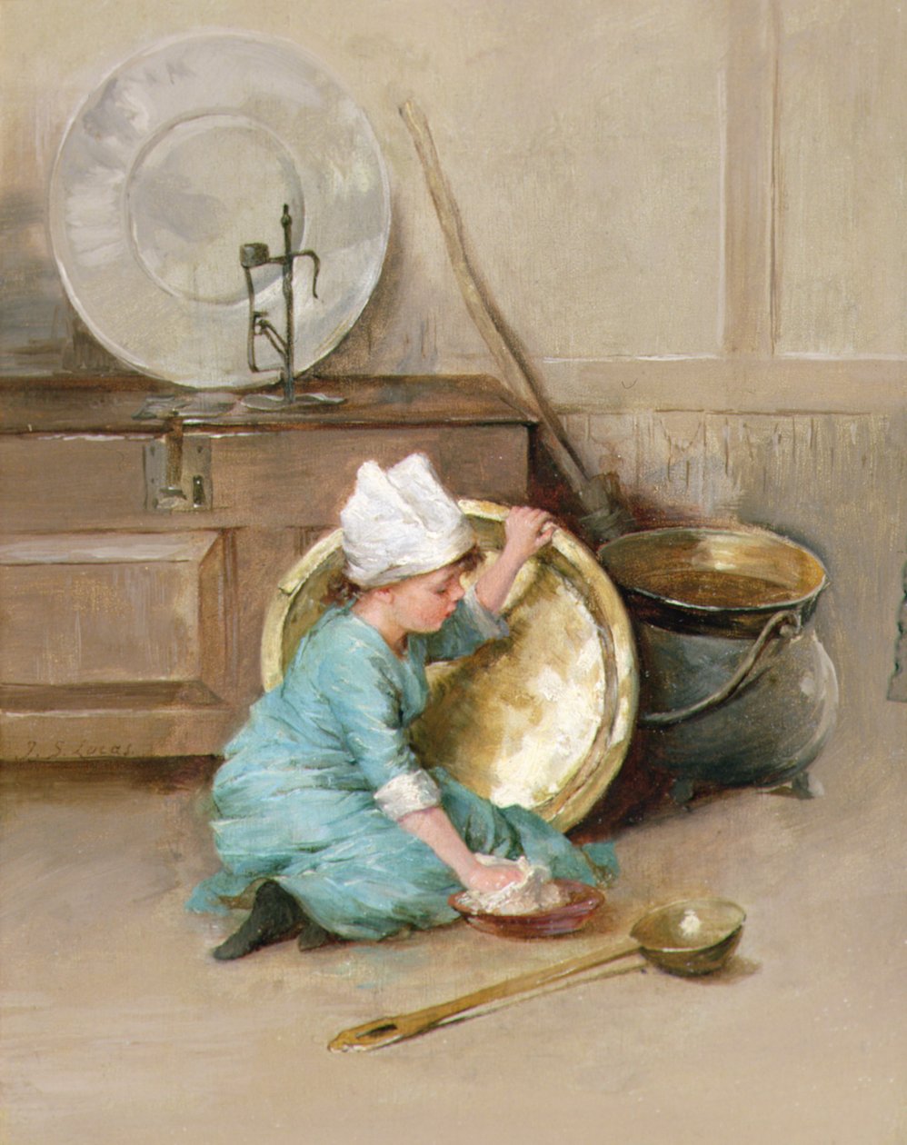Polishing Brass by Marie Elizabeth Seymour Lucas