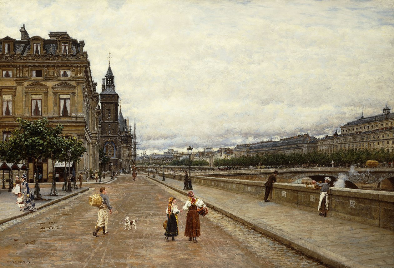 Early Morning Along the Seine by Marie Francois Firmin Girard