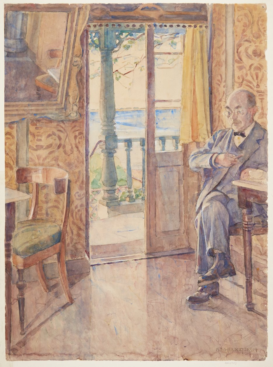 The Painter Tom Petersen, Sitting in a Veranda by Marie Henriques