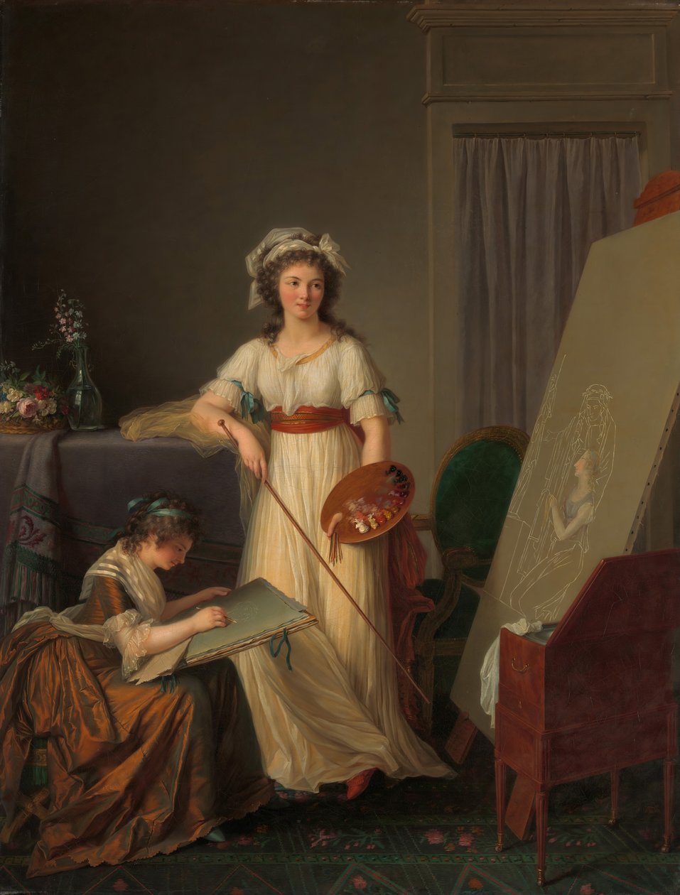 The Interior of an Atelier of a Woman Painter by Marie Victoire Lemoine