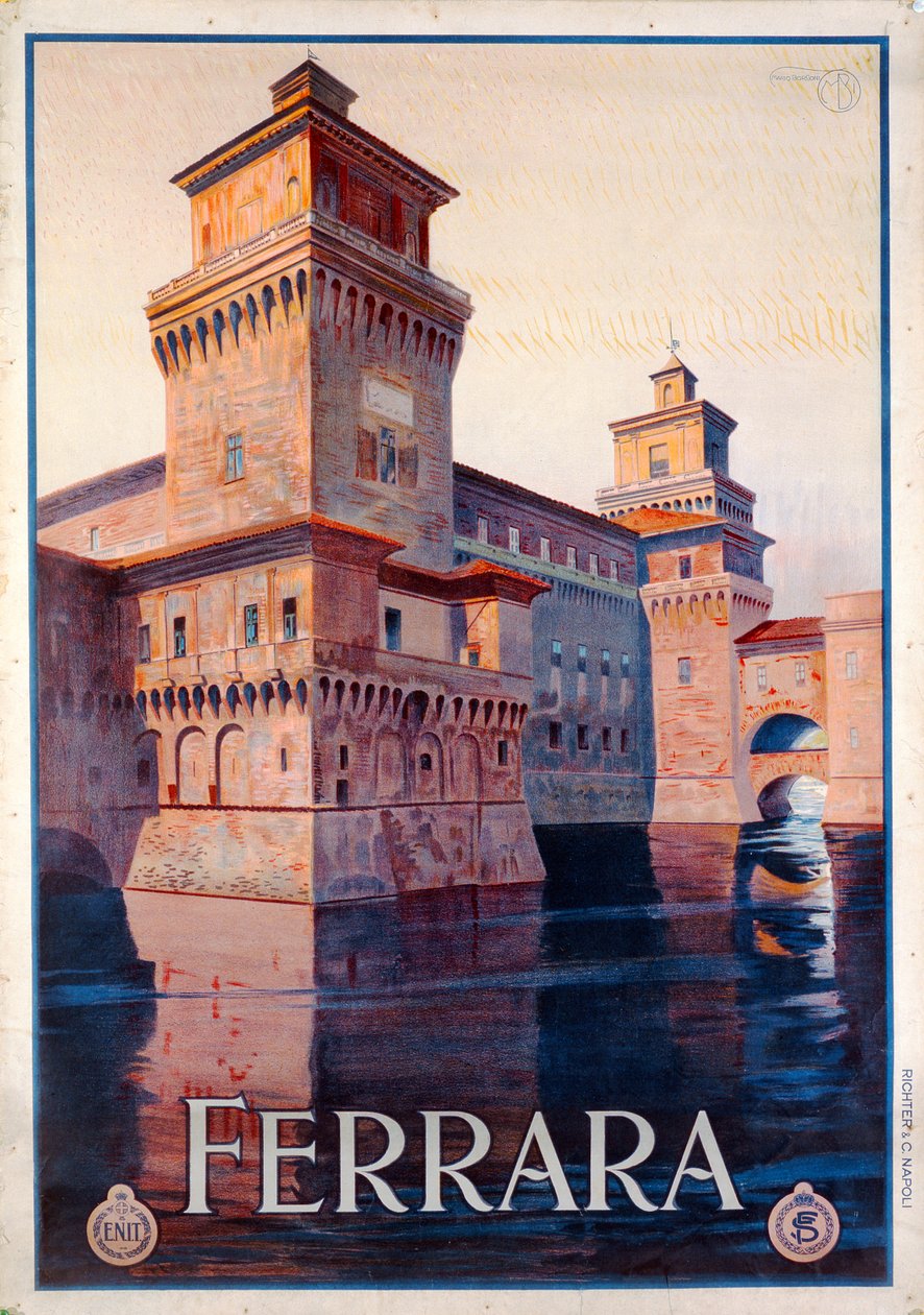 Poster advertising Ferrara, 1928 by Mario Borgoni