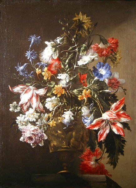 A Still Life of Flowers in a Vase by Mario dei  Fiori