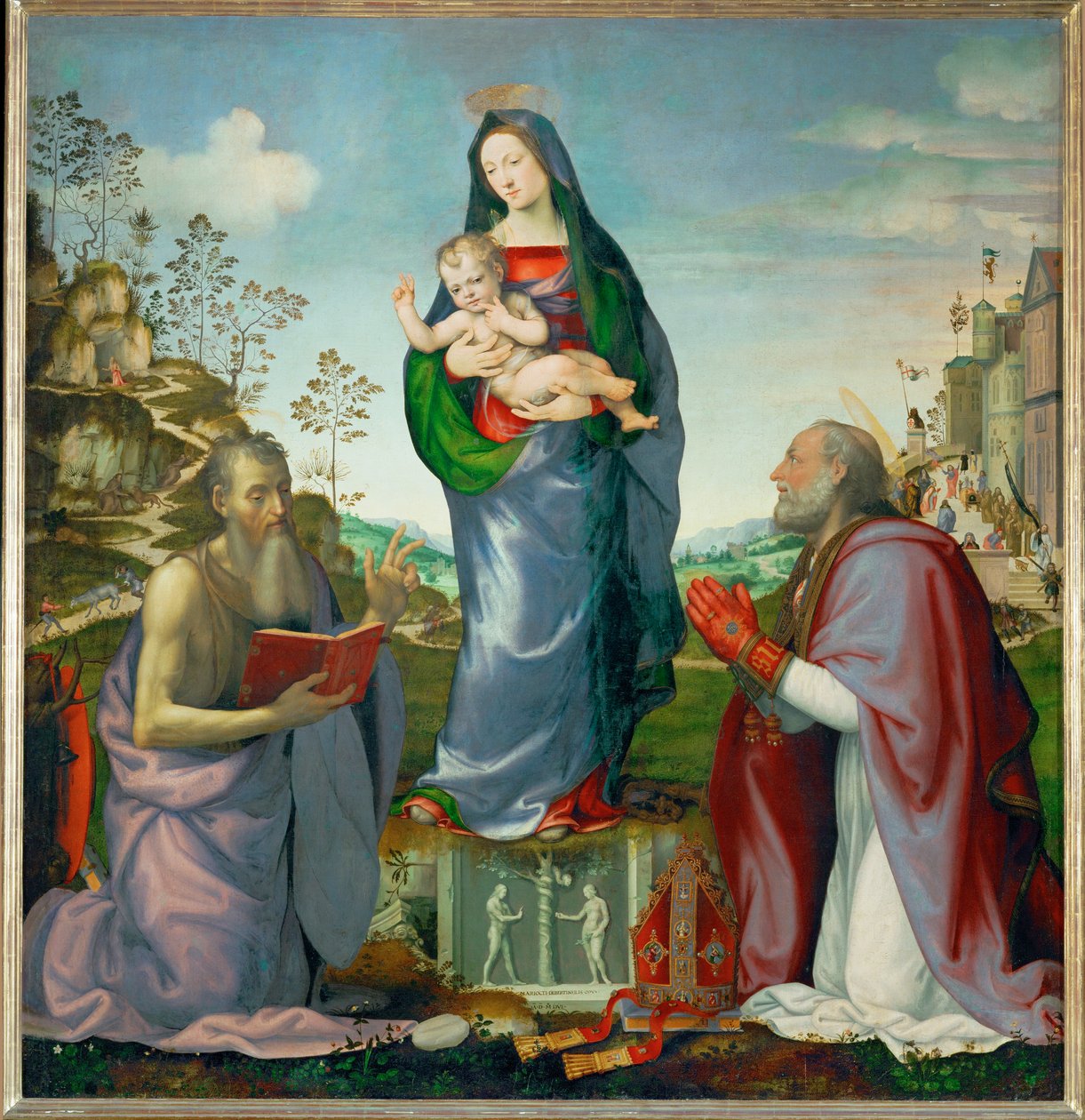 Saint Jerome and Saint Zenobe Adoring the Child Jesus by Mariotto Albertinelli