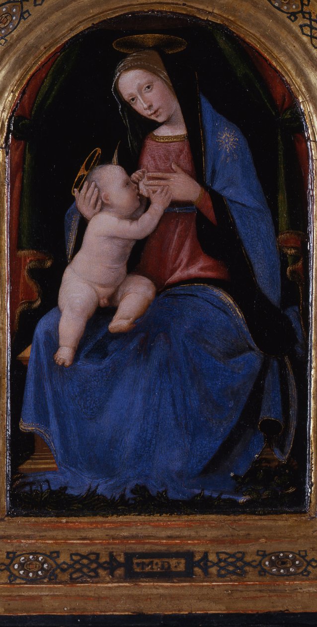 Triptych, central panel: Enthroned Maria lactans, 1500 by Mariotto Albertinelli