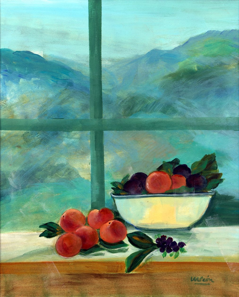 Interior with Window and Fruits by Marisa Leon