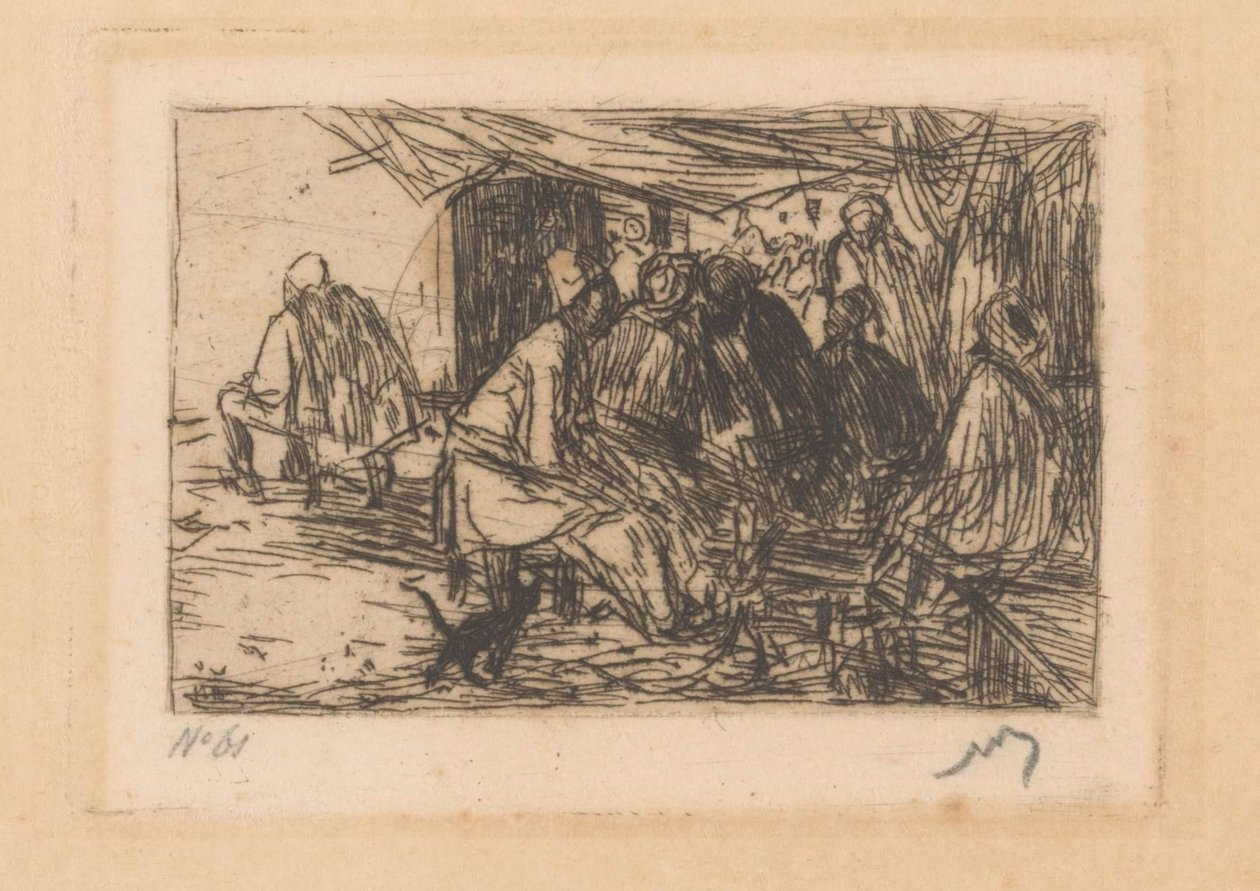 Coffeehouse in Constantinople by Marius Bauer (signed by artist)