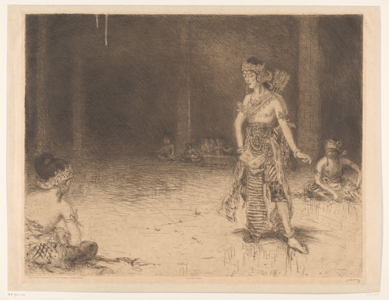 Wajang Wong (Indian Tribute on the Occasion of the Silver Wedding Anniversary of H.M. the Queen) by Marius Bauer (signed by artist)