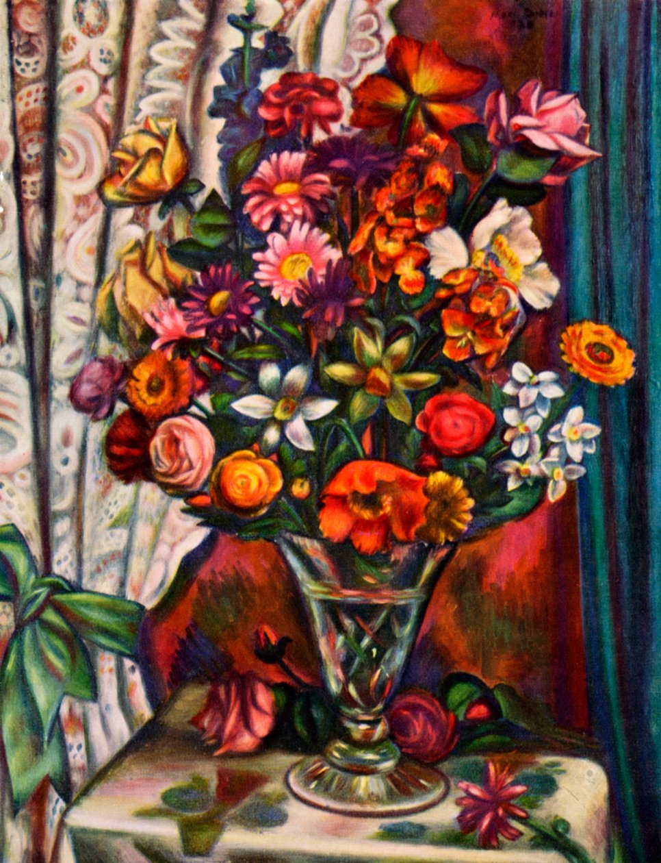 Still Life of Flowers in a Silver Vase, 1930 by Mark Gertler