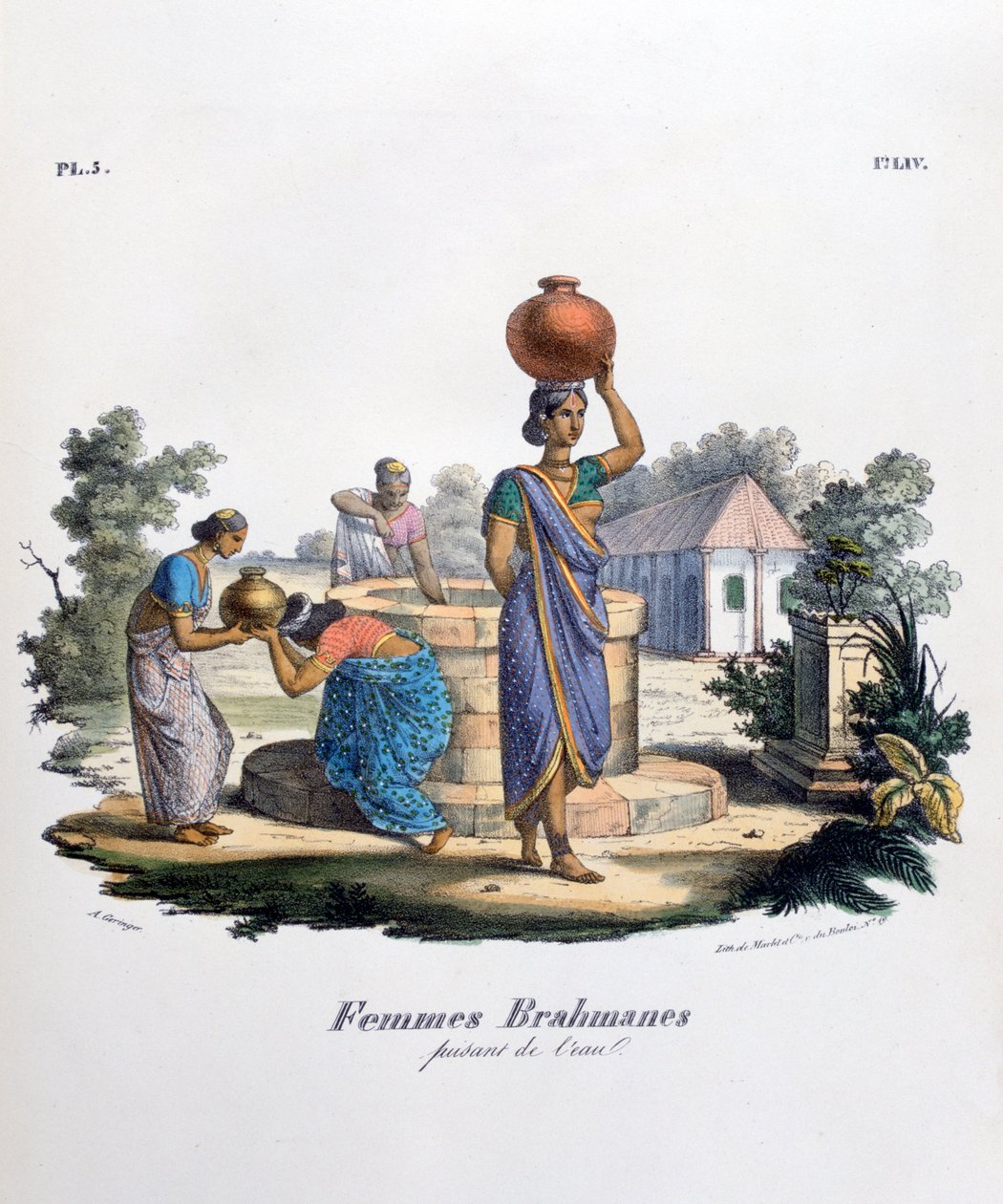 Brahmin Woman Collecting Water, 1828 by Marlet et Cie