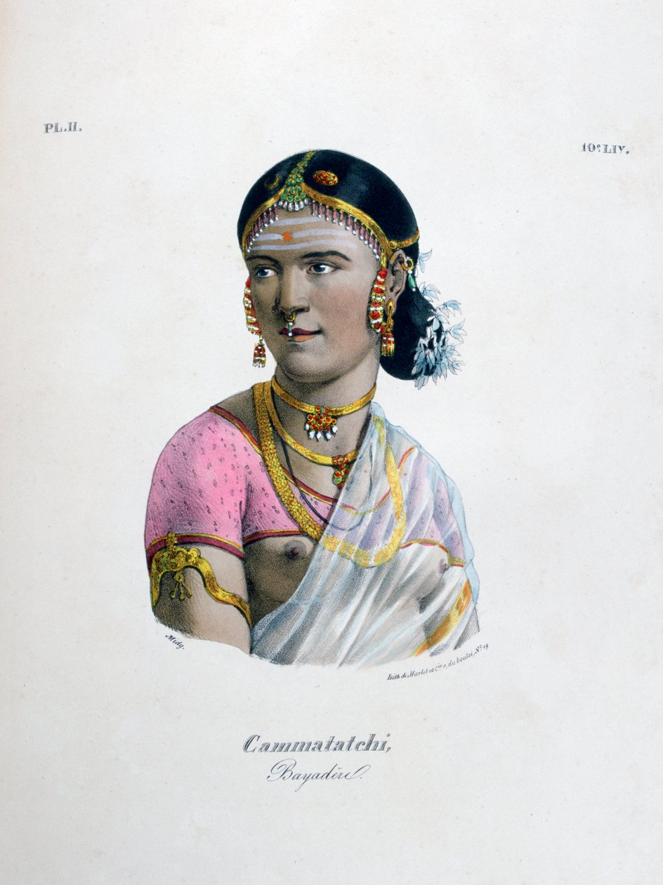 Female dancer bayadere, 1828 by Marlet et Cie