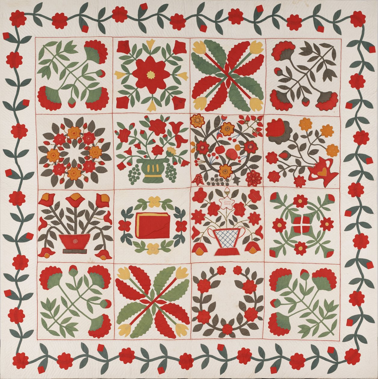 Album Quilt, Baltimore, Maryland, c.1861 by Martha E. Keech