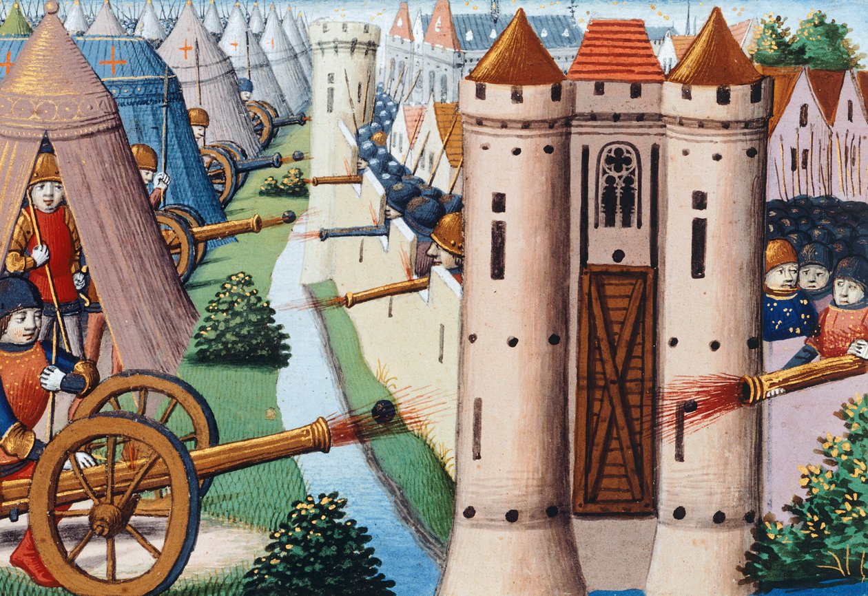 The Siege of Rouen (July 1418-January 1419) 1484, folio 19v, Vigiles de Charles VII by Martial de Paris (fl.15th century)