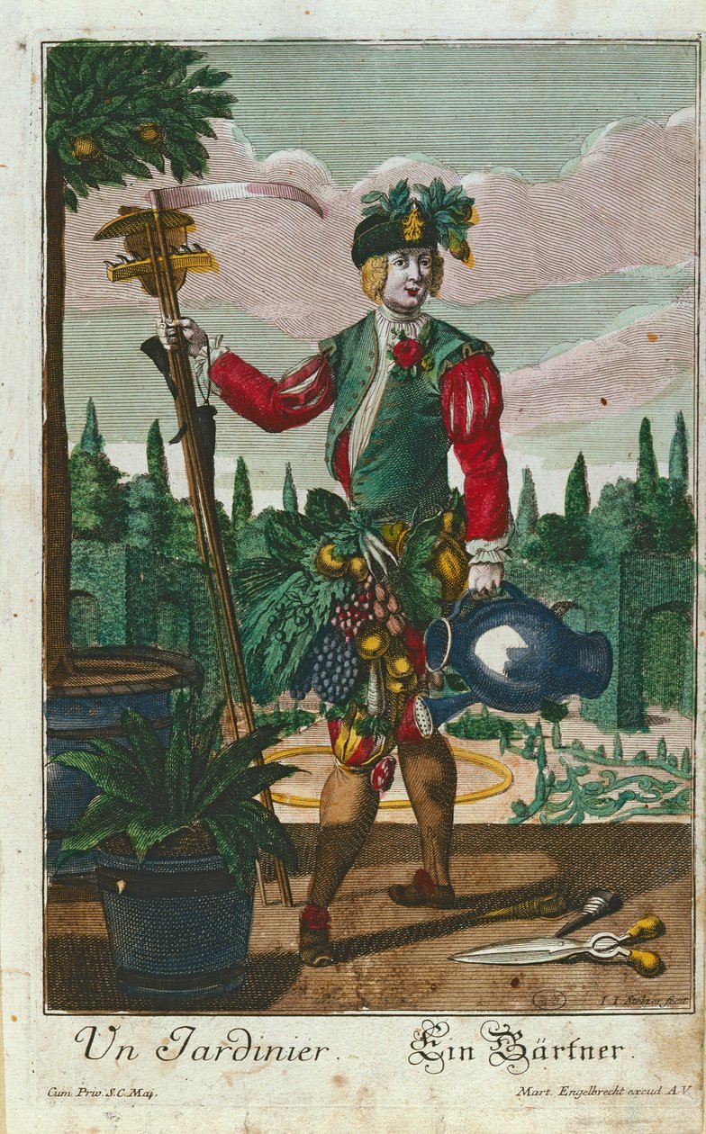 A gardener, allegorical representation by Martin Engelbrecht