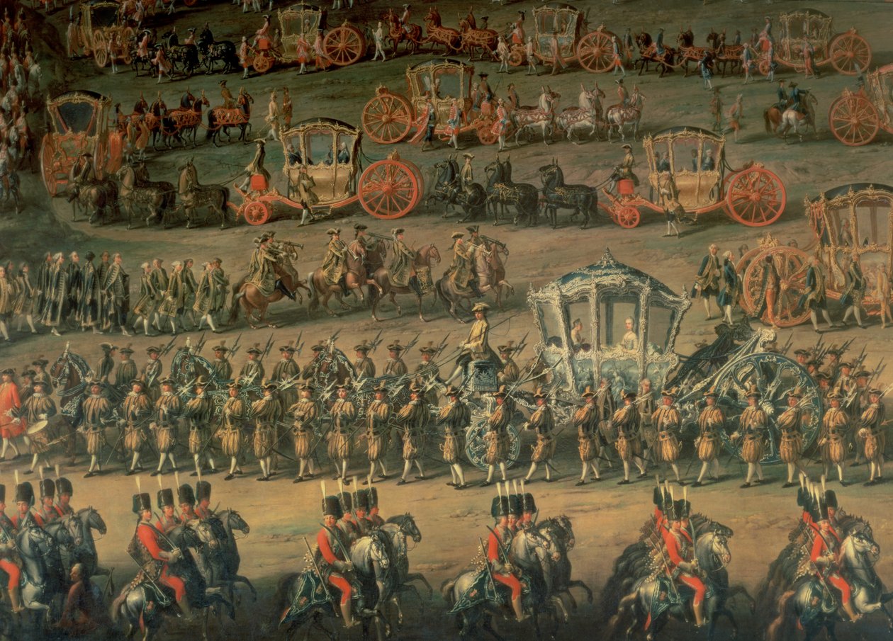 The Arrival of Isabella of Parma on the Occasion of Her Wedding to Joseph II, 1760 by Martin II Mytens or Meytens