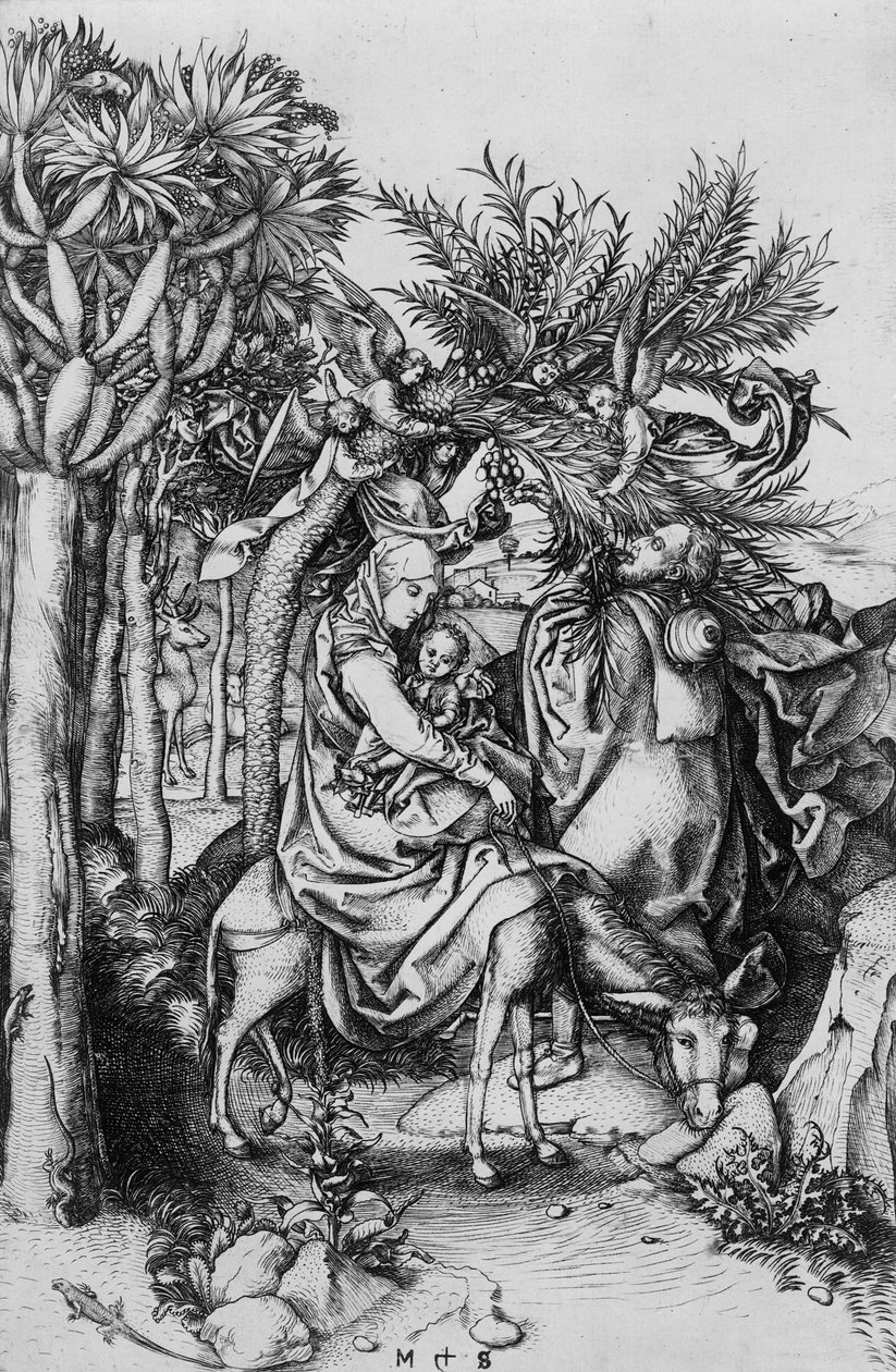 The Flight into Egypt by Martin Schongauer