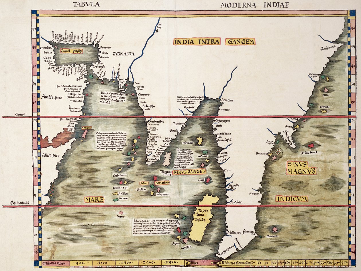 The Red Sea and Arabia Gulf to the supposed Malay Peninsula, from a Strassburg edition of Ptolemy